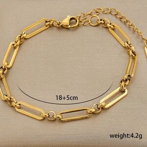 Unique, Elegant 18k, Gold Plated Stainless Steel Chain Bracelet!